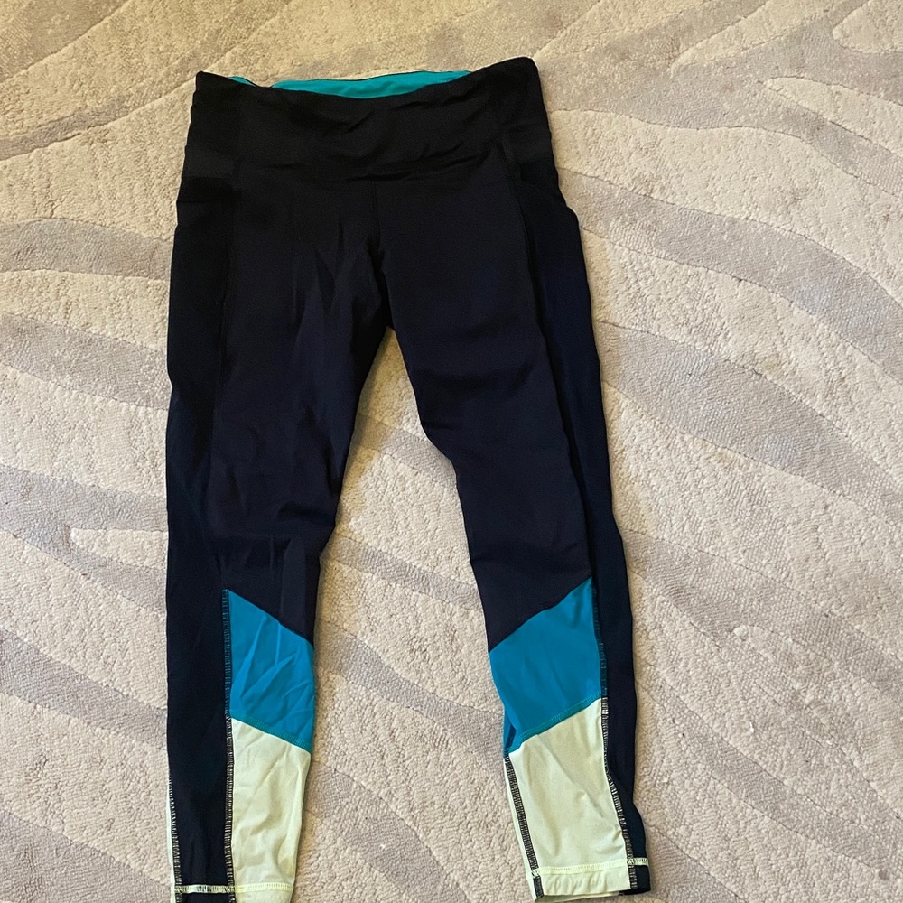 Women's Black and Teal lululemon Leggings
